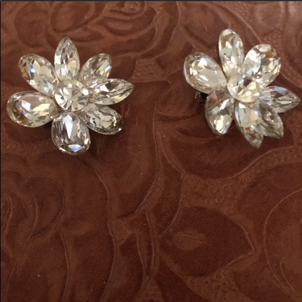 Wendy Gell Rhinestone Encrusted Vintage Earrings